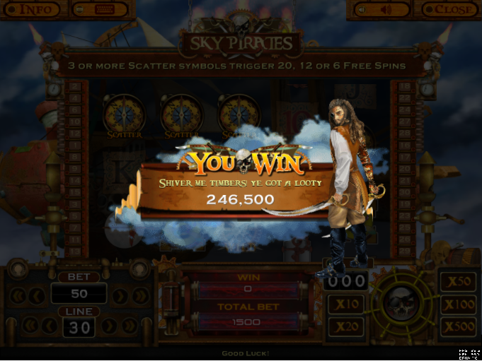 Sky Pirates Free Spins Winning