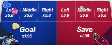 Football Strike select the betting option