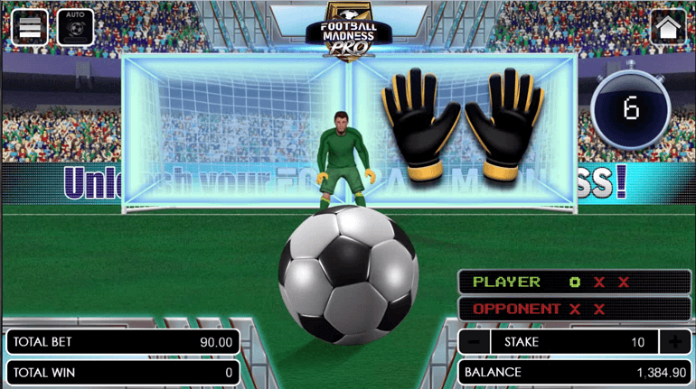 Football Madness Pro Shootout defending phase scoreboard