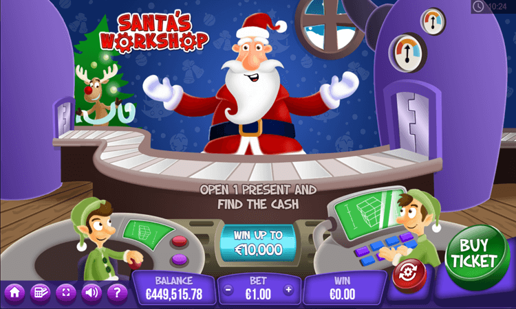 Santas Workshop the starting screen