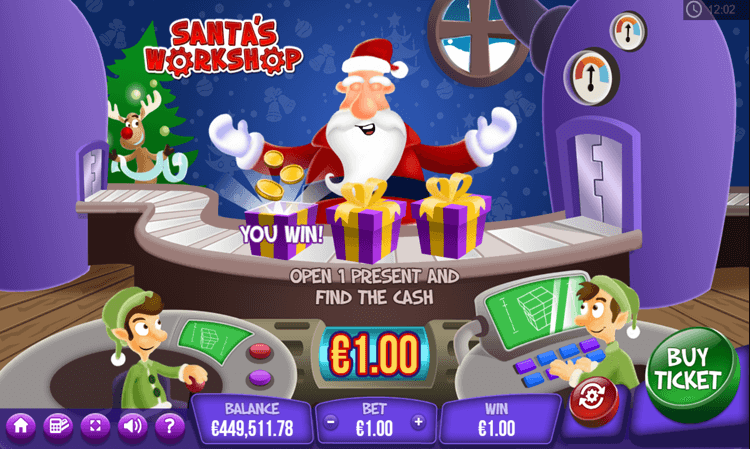 Santas Workshop the winning screen