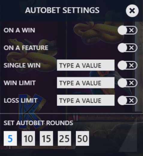 Rumble Rhino autobet settings